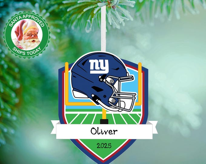 New York Giants Christmas Ornament – Personalized NFL Ornament – Custom Football Ornament – Giants Fan Gift – Sports Team Keepsake