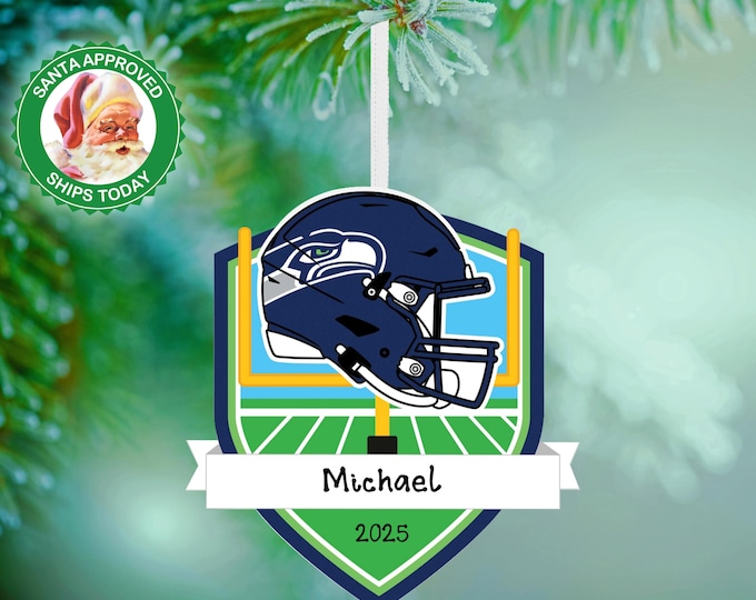 Seattle Seahawks Christmas Ornament – Personalized NFL Ornament – Custom Football Ornament – Seahawks Fan Gift – Sports Team Keepsake