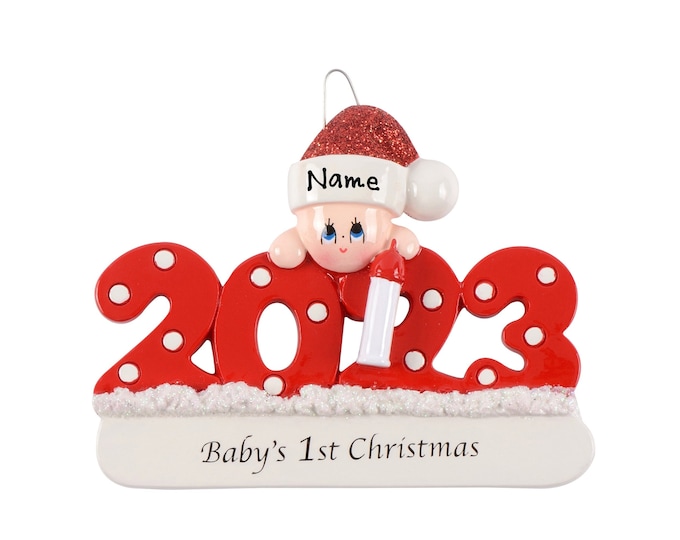 2023 Baby's 1st Christmas Ornament - Baby's First Christmas Ornament - Custom Unisex Baby Ornament