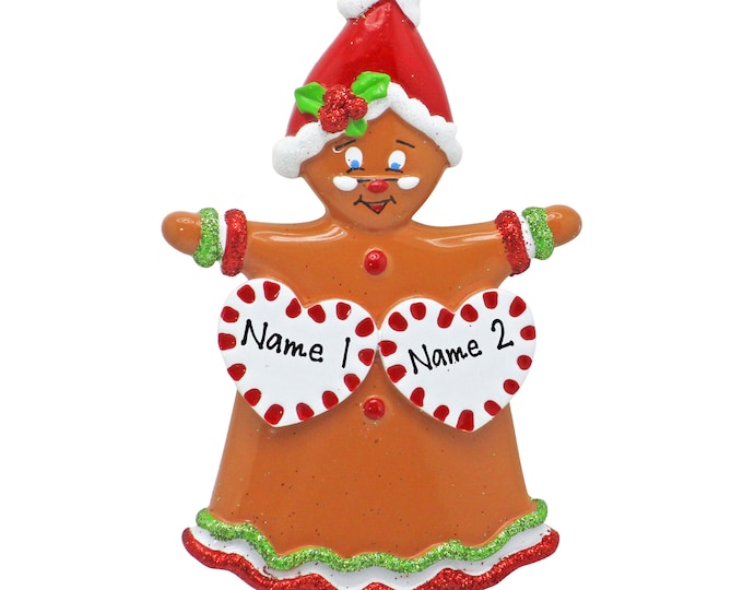 Grandma Christmas Ornament - Gingerbread Ornament, Family Christmas Ornament, Our 2 Grandchildren, Grandkids Christmas Ornament Personalized