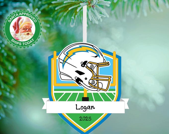 Los Angeles Chargers Christmas Ornament – Personalized NFL Ornament – Custom Football Ornament – Chargers Fan Gift – Sports Team Keepsake