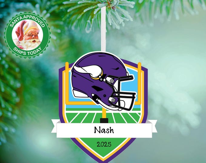 Minnesota Vikings Christmas Ornament – Personalized NFL Ornament – Custom Football Ornament – Vikings Fan Gift – Sports Team Keepsake