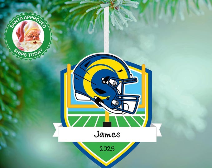 Los Angeles Rams Christmas Ornament – Personalized NFL Ornament – Custom Football Ornament – Rams Fan Gift – Sports Team Keepsake