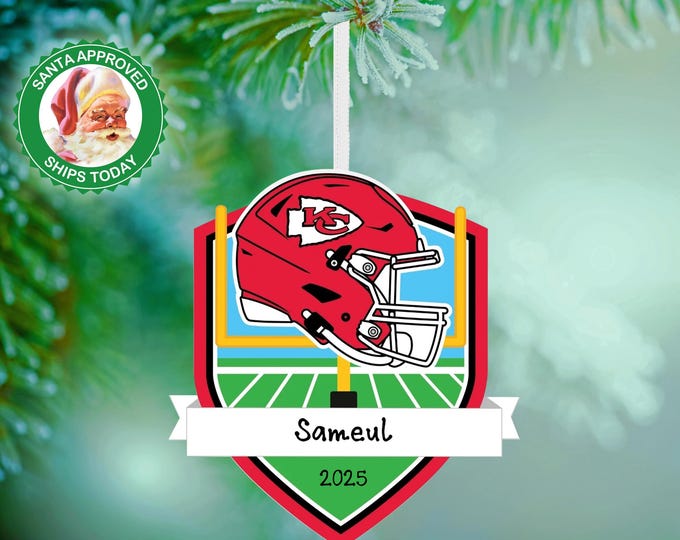 Kansas City Chiefs Christmas Ornament – Personalized NFL Ornament – Custom Football Ornament – Chiefs Fan Gift – Sports Team Keepsake