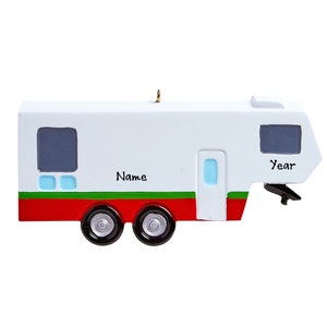 Personalized Camper Ornament - RV Motor Home Christmas Ornament - 5th Wheel Camper Ornament - Road Trip Family Christmas Vacation Ornament