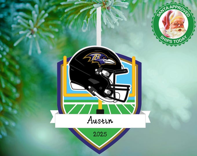 Baltimore Ravens Christmas Ornament – Personalized NFL Ornament – Custom Football Ornament – Ravens Fan Gift – Sports Team Keepsake