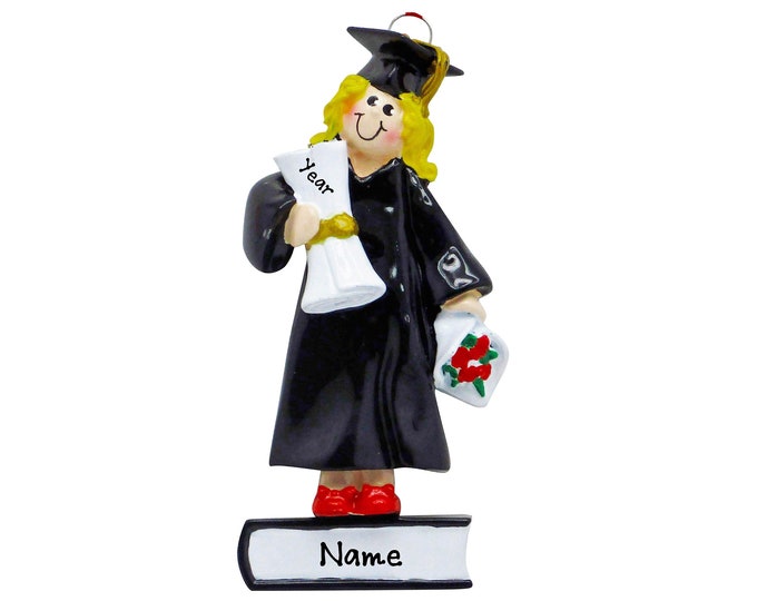 Personalized Graduate Ornament - Graduation Ornament - Girl With Diploma - Graduation Christmas Ornament -  2025 Graduate Gift Personalized