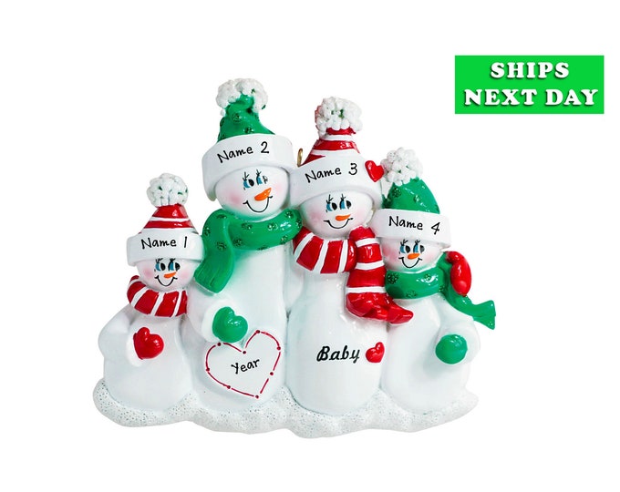 Expecting Baby Christmas Ornament 2023 -  We're Expecting Baby Ornament - Expecting Parents Ornament - Family of 4 Expecting Baby Ornament
