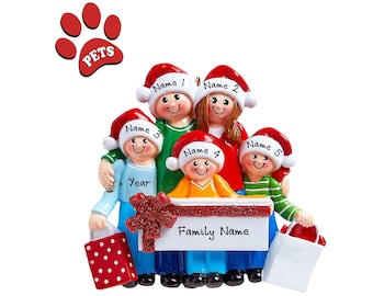 Personalized Gift Giving Ornament - Family of 5 Personalized Christmas Ornament - Gift Giving Family of 5 Personalized Christmas Ornament