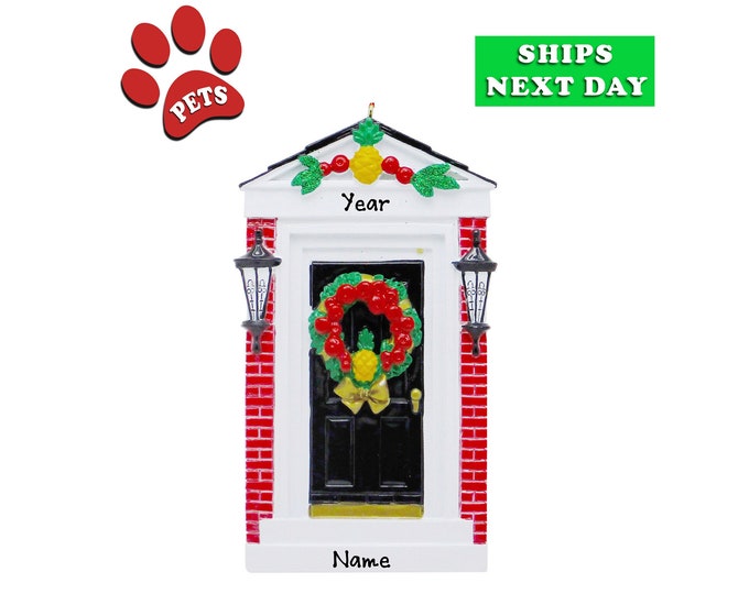 Personalized First Apartment Ornament 2025 - Colonial House Ornament - First Christmas in Our New Home - Optional Add A Dog Add A Cat, Pet