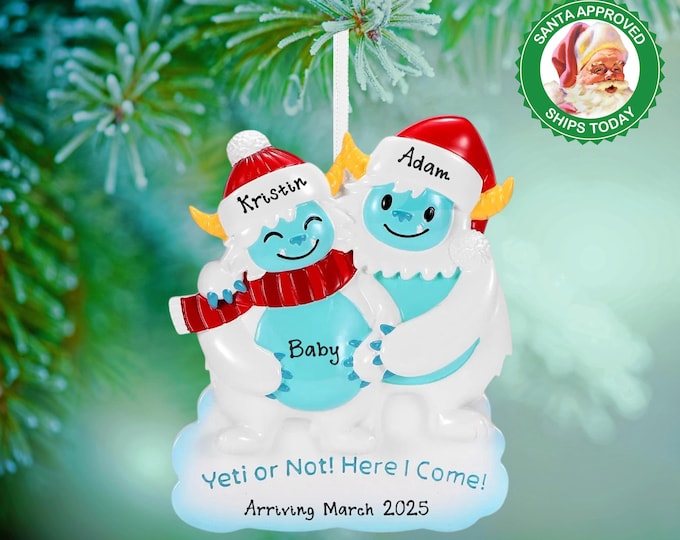 2025 Parents to Be Ornament - Expecting Baby Ornament - New Mom Gifts Expecting Couple Ornament - Gender Revel Baby Announcement - Yeti Gift