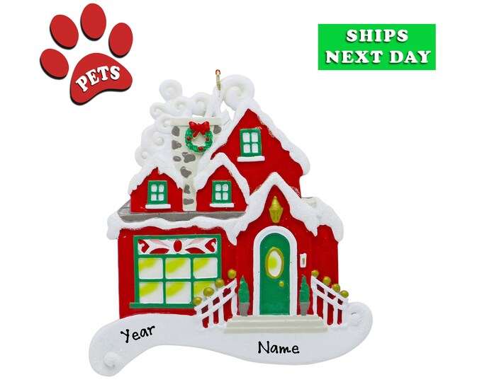 Our New Home Christmas Ornament Personalized 2025 - Couple Christmas Ornament - Bought Our First House Ornament - Add A Pet - Add A Dog