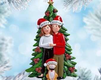 Personalized Couple With Cat Ornament 2026 – Christmas Couple and Cat Ornament – Cat Parents Keepsake Gift With Names