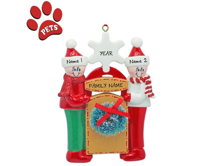 2025 Personalized Couple Ornament - Snow Sled Couple - Couple Christmas Ornament - Snow Sledding Couple - Our First Christmas Vacation