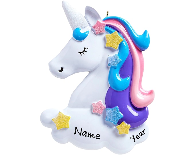 Personalized Unicorn Ornament - Magical Unicorn Christmas Ornament Unicorn Ornament With Rainbow Hand Personalized Gift For Girl, Toddler