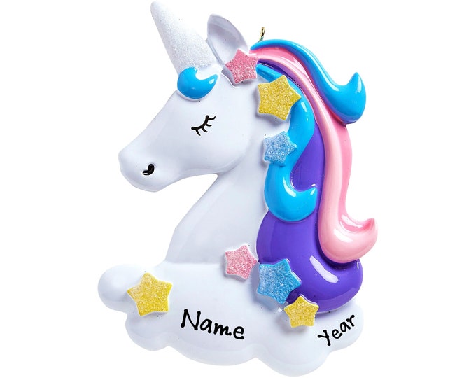 Unicorn Personalized Ornament, Girls Personalized Christmas Ornament, Magical Unicorn Ornament For Her, Personalized Christmas Gift For Kids