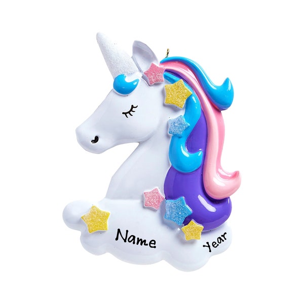 Personalized Unicorn Ornament - Magical Unicorn Christmas Ornament Unicorn Ornament With Rainbow Hand Personalized Gift For Girl, Toddler