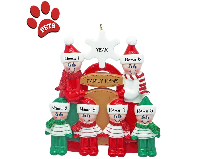 Grandparents Family Christmas Ornament Personalized 2025 -  Grandkids Ornament - Our 6 Grandchildren -  Personalized Gift For Grandparents