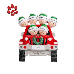 SUV Car Ornament Family of 6 Vacation Road Trip 2023 Truck Ornament Personalized Family Christmas Ornament Custom Holiday Gift With Names