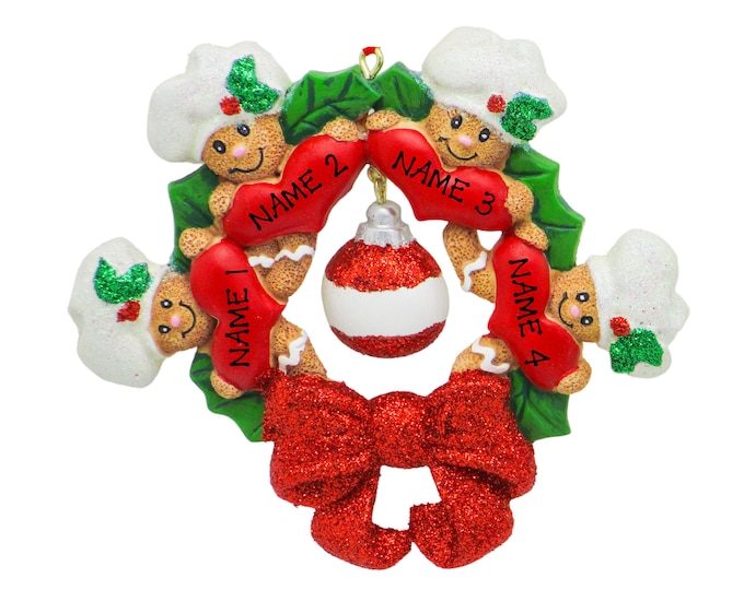 Family Christmas Ornament Personalized 2025 - Family of 4 Christmas Ornament - Love Baking - Chef Ornament - Holiday Traditons