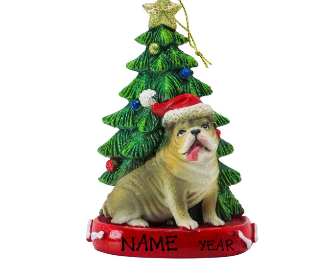 Bulldog Personalized Christmas Ornament - Dog Memorial Ornament - Memorial Gift For Pet Lovers - 2025 Personalized Family Dog Ornament