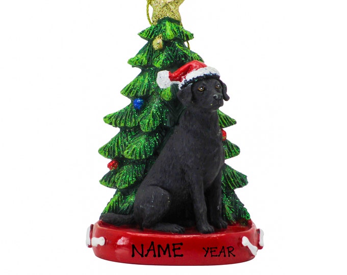Black Labrador Retriever Personalized Christmas Ornament - Dog Memorial Ornament - Memorial Gift For Pet Lovers - 2024 Family Dog Ornament