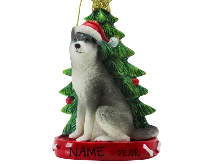 Personalized Dog Ornament / Personalized Siberian Husky Christmas Dog Ornament / Dog Ornament Personalized / Pet Lover Gift / Dog Memorial