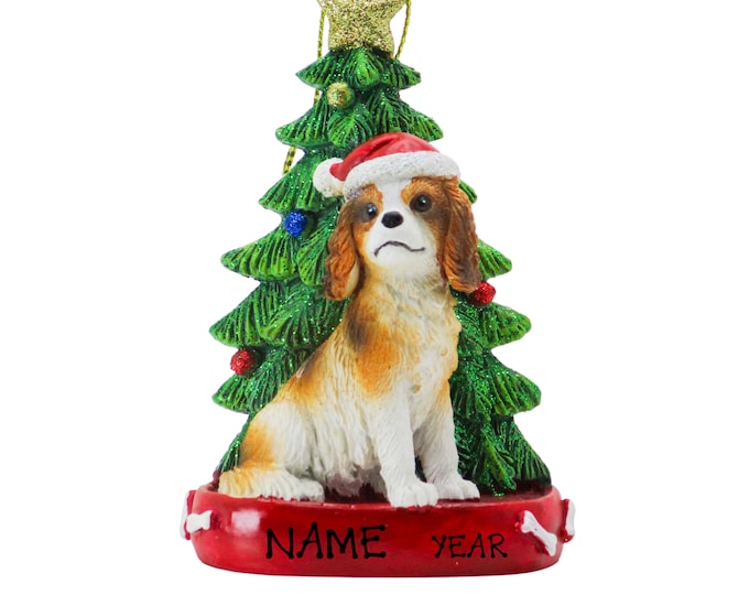 Cavalier King Charles Personalized Christmas Ornament - Dog Memorial Ornament - Pet Memorial Gift For Dog Lovers - 2025 Family Dog Ornament