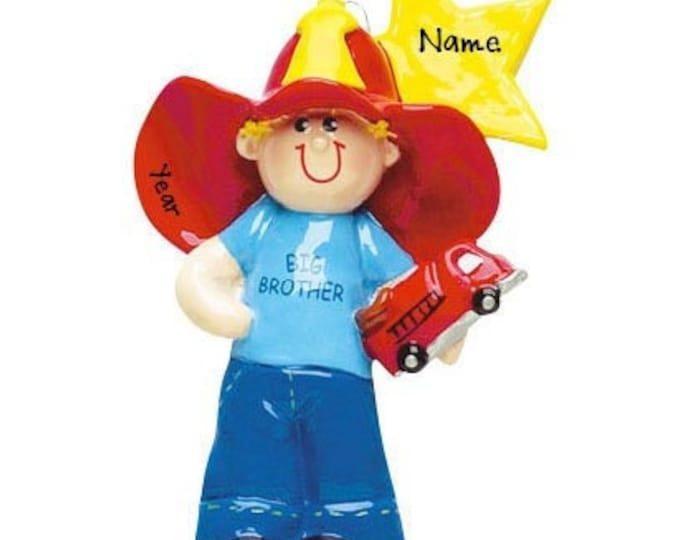 Big Brother Ornament - Big Brother Christmas Ornament - New Brother Ornament With Name -Personalized Ornaments For Kids Little Boys Toddlers