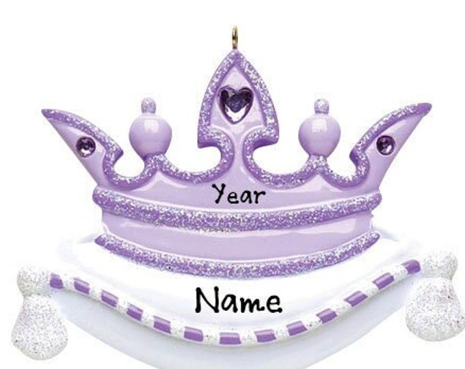 Princess Crown Ornament - Purple Crown Ornament, Little Princess Ornament. Birthday Gift For Girl, Custom Girl Crown Personalized Ornament