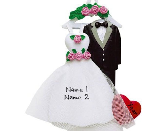 Wedding Ornament - Wedding Memento, Wedding Tree Decor, Mr and Mrs Christmas, Name Ornament, First Christmas, Christmas Wedding Gift