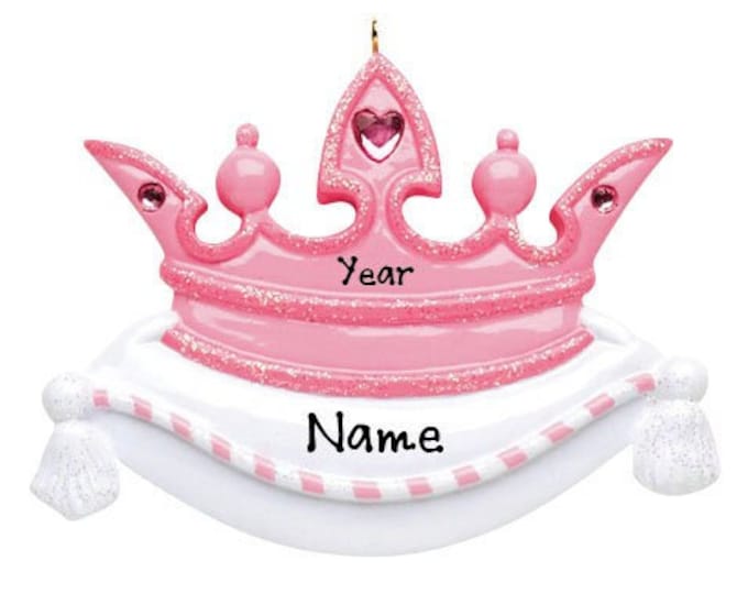 Princess Crown Ornament - Diamond Crown Ornament, Pink Princess Crown, Gift For Little Girl, Little Sister Ornament, Personalized Ornament