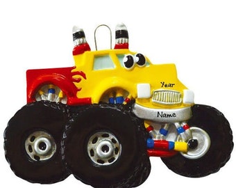 Personalized Grave Digger Ornament – Monster Truck Christmas Ornament – Custom Name Kids Gift