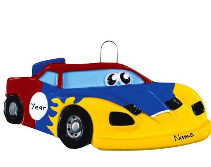Race Car Ornament - Personalized Ornament For Teenage Boy With Name - Gift For Race Car Driver, New Driver License Gift For Teen Boy