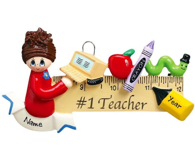 Teacher Ornament - Personalized Kindergarten Teacher Christmas Ornament With Name - Favorite Teacher Appreciation Gift - Besat Teacher Gift