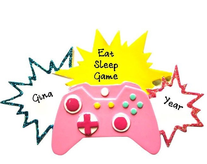Personalized Video Gamer Ornament - Video Gamer Controller For Her - Gaming Christmas Ornament Gift For Girl - Gamer Ornament Teenage Girl