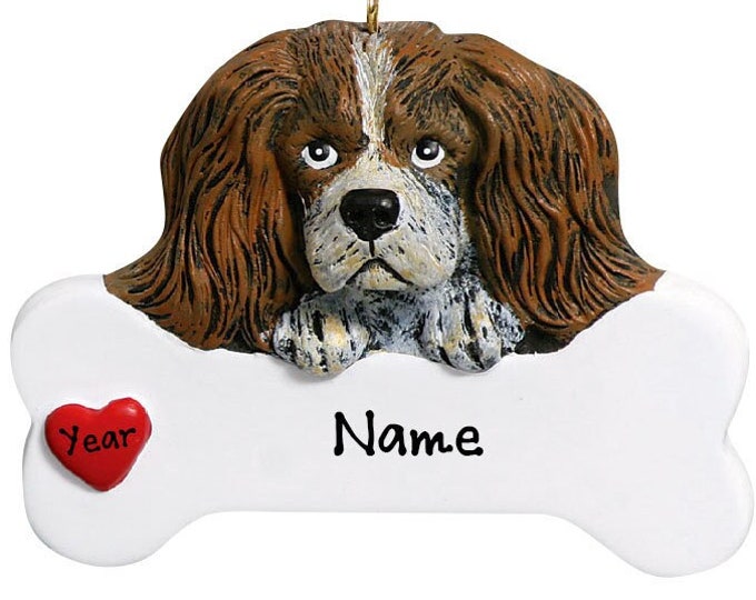King Charles Dog Ornament Personalized 2025 - Dog Bone Christmas Ornament Gift For Dog Lover - Love My Custom Dog Memorial Ornament Pet Loss