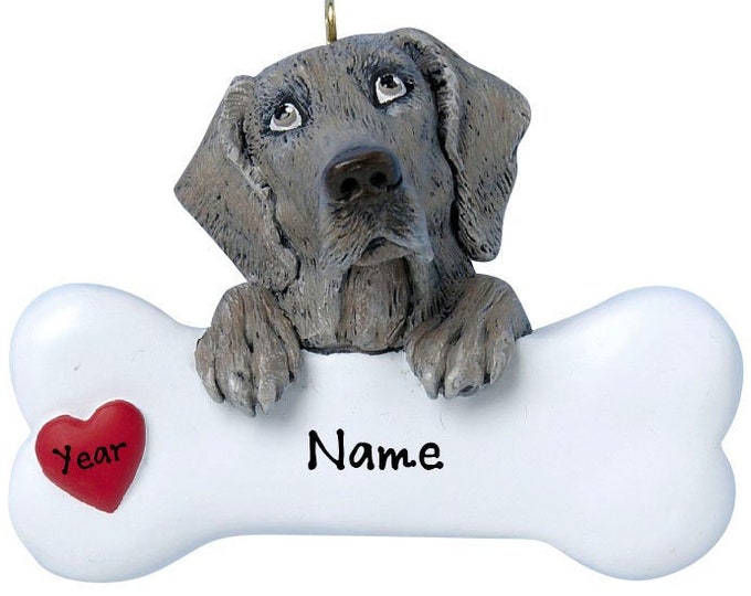 Weimaraner Dog Ornament Personalized 2025 - Dog Bone Christmas Ornament Gift For Dog Lover - Love My Custom Dog Memorial Ornament Pet Loss