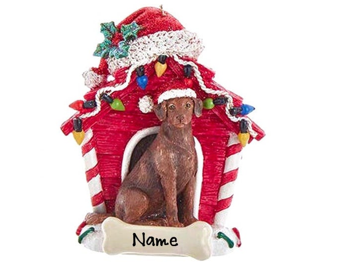 2023 Brown Labrador Retriever Dog Ornament Personalized 2023, Custom Dog House Ornament With Name, Pet Memorial Gift For Mom, Dog Lover