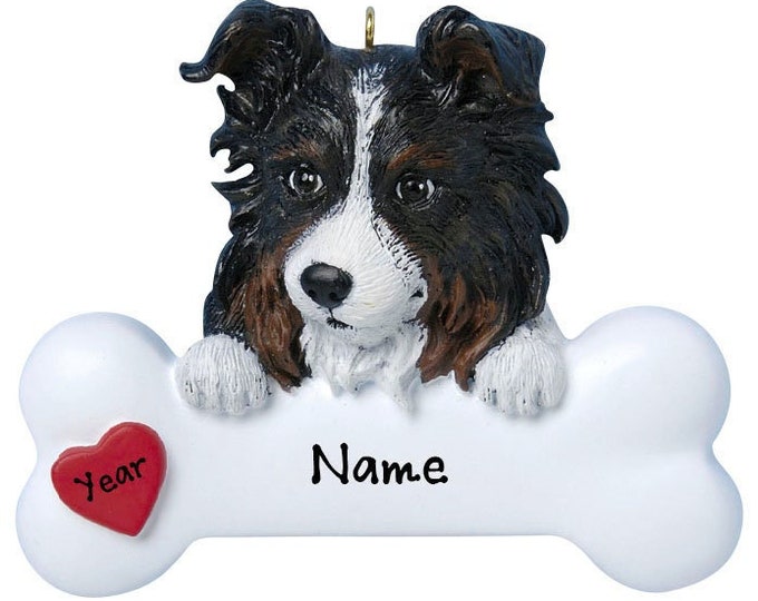 Australian Sheepdog Ornament Personalized 2025 - Dog Bone Christmas Ornament Gift For Dog Lover - Love My Custom Dog Memorial Ornament