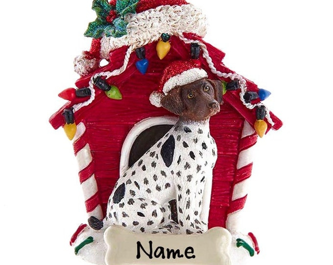 German Shorthaired Pointer Dog Ornament - Custom Doghouse Ornament - Dog Memorial Gift For Pet Loss - 2025 Personalized Family Dog Ornament