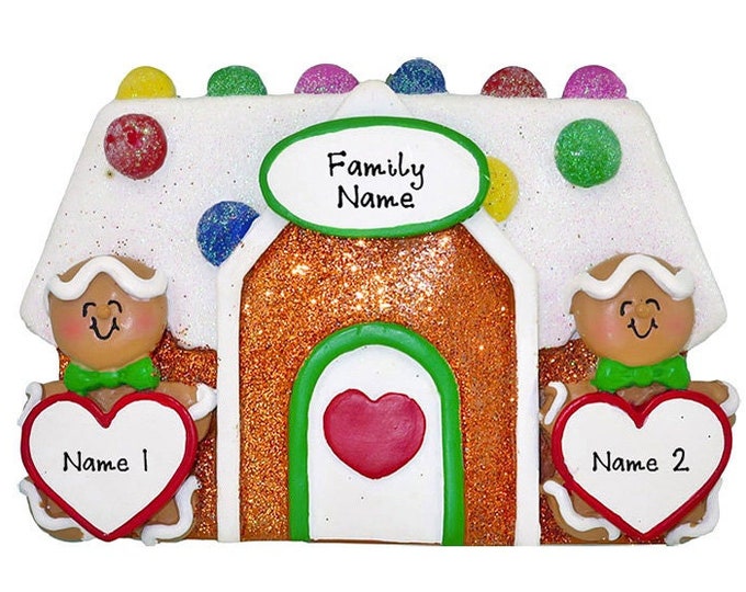 Gingerbread House Ornament - Gingerbread Couple Ornament - Custom Gingerbread Family Christmas Ornament - Personalized Gift For Grandparents