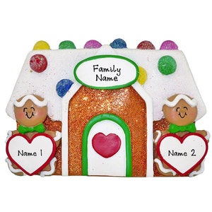 Gingerbread House Ornament - Gingerbread Couple Ornament - Custom Gingerbread Family Christmas Ornament - Personalized Gift For Grandparents
