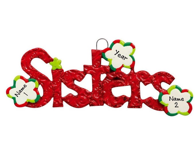 Personalized Sisters Ornament / Christmas Ornament / Kid Sister Ornament With Name / Personalized Christmas Ornament For Sisters