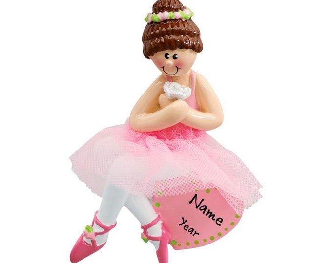 Ballerina Christmas Ornament For Kids - Girls Ballet Ornament - Custom Pink Tutu For Girls Ballet Dance Ornament - Dance Recital Ornament