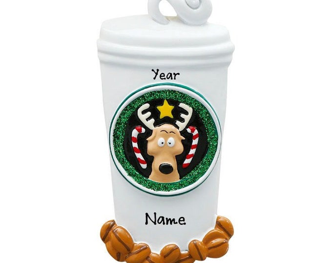 Coffee Lover Ornament / Personalized Coffee Lover's Christmas Ornament / Latte Ornament / Custom Coffee Mug / Gift For Coffee Lover