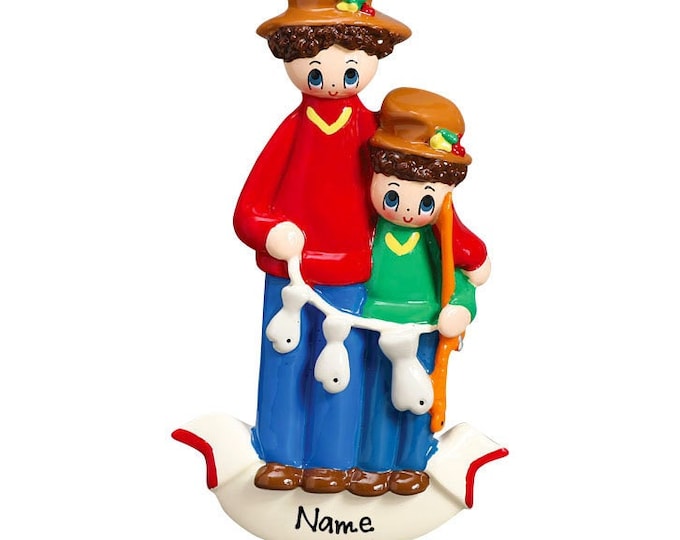 Fishing Ornament - Personalized Father and Son Fishing Ornament - Fishing Tournament - Gift For Fisherman - Holiday Ornament With Name