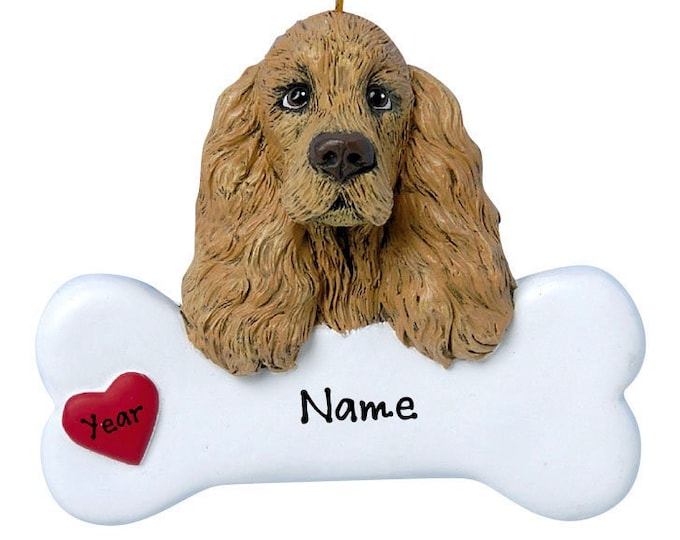 Cocker Spaniel Dog OrnamentPersonalized 2025 - Dog Bone Christmas Ornament Gift For Dog Lover - Love My Custom Dog Memorial Ornament Dog Mom