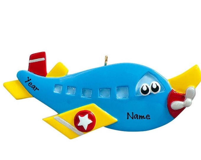 Airplane Ornament - Personalized Airplane Ornament For Pilot - Cargo Plane Ornament With Child Name Custom Christmas Ornament For Kids Boy