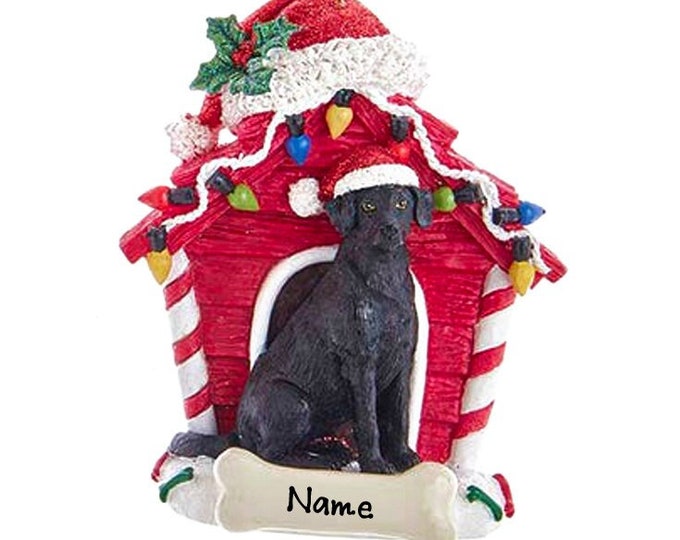 2023 Black Labrador Retriever Dog Ornament Personalized, Custom Dog House Ornament With Name, Pet Memorial Gift, Personalized Dog Ornament